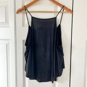 Silence + Noise Black Drapey Cami Tank Top Minimalist Flowy Large